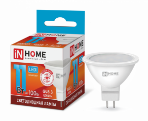 Лампа светодиодная LED-JCDR-VC 11Вт 230В GU5.3 4000К 990Лм IN HOME