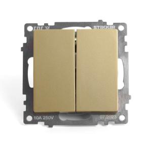 Переключатель 2-кл 10А С/У Золото Катрин