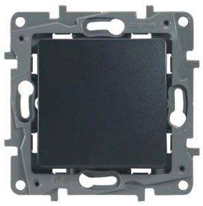 Переключатель 1-клавишный, авт.клеммы, 10 AX, 250 В Антрацит Legrand Etika