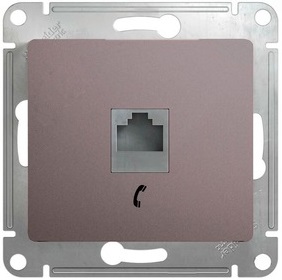 Розетка RJ11 С/У Платина Glossa