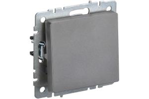 Переключатель 1-кл 10А C/У проходной Сталь Brite