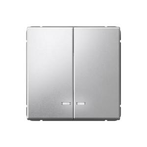 Выключатель 2-кл 10А С/У с индикатором Алюминий ArtGallery