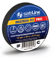 Изолента черная Safeline 15/20