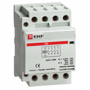 Контактор модульный серии КМ 16А 4НО (3 модуля) EKF