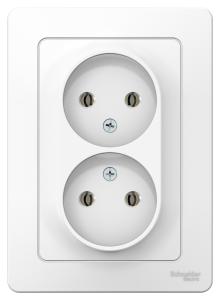 Розетка 2-м 16А С/У Белый Blanca