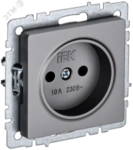 Розетка 1-м 10А С/У Сталь Brite