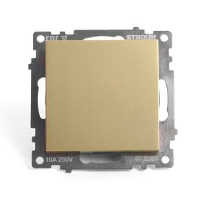 Переключатель 1-кл 10А С/У Золото Катрин