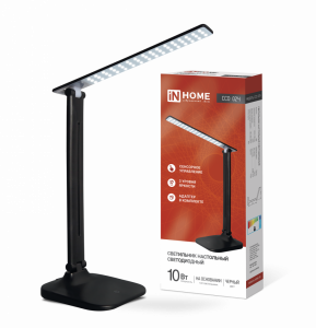 Светильник настольный светодиодный ССО-02Ч 10Вт сенсор-диммер адаптер ЧЕРНЫЙ IN HOME