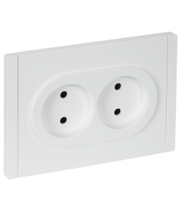 Розетка 2-м 10А С/У со шторками Белый Forte&Piano