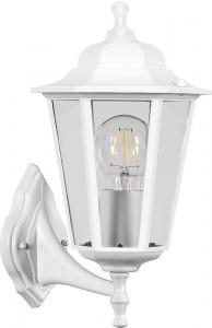 Светильник садово-парковый «Классика» (НБУ)  НБУ 06-60-001 1*60W, E27, 230V, IP44, цвет белый, 6-и гранник, на стену вверх, 207*207*340мм Feron