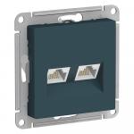 Розетка RJ45+RJ45 кат.5Е С/У Изумруд AtlasDesign