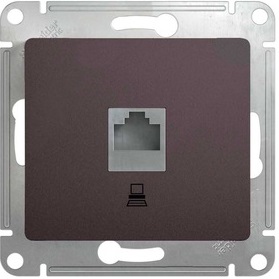 Розетка RJ45 кат.5Е С/У Графит Glossa