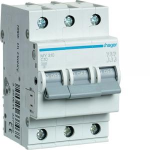 Автоматический выключатель 3P 4,5кА C 10A Hager