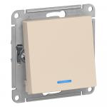 Переключатель 1-кл 10А С/У с индикатором Бежевый AtlasDesign