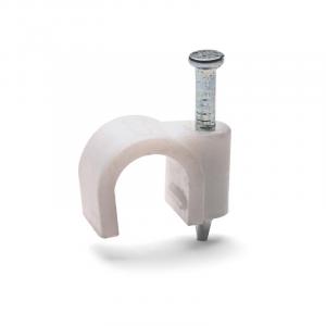 Скоба крепежная круглая 10мм пластиковая (100шт) ИЭК