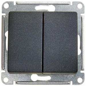Выключатель 2-кл 10А С/У Антрацит Glossa