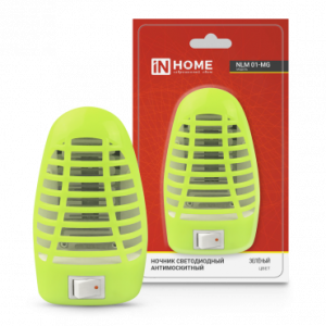 Ночник светодиодный москитный NLM 01-MG зеленый с выключателем 230В IN HOME