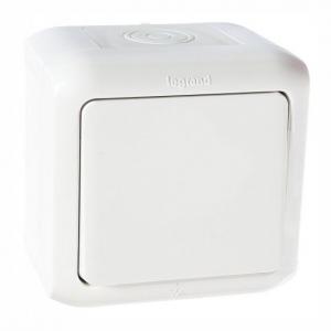 Кнопка 1-клавишная IP44 6А белый Legrand Quteo