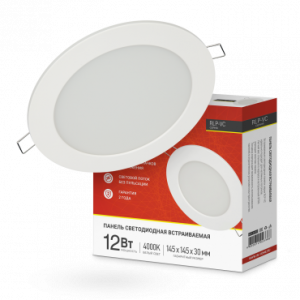 Панель светодиодная встраиваемая круглая RLP-VC 12Вт 230В 4000К 960Лм 145мм белая IP40 IN HOME