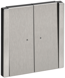 Выключатель 2-кл 10А С/У с индикатором Металл никель Forte&Piano