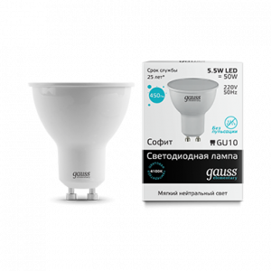 Лампа светодиодная Gauss Elementary MR16 GU10 5.5W 4100К