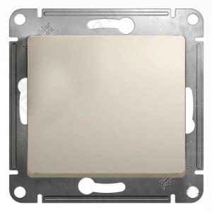 Переключатель 1-кл 10А С/У Молочный Glossa