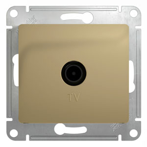 Розетка TV антенна С/У проходная Титан Glossa