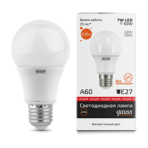 Лампа светодиодная Gauss Elementary A60 7W E27 2700K 420Лм