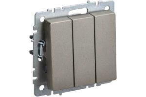 Выключатель 3-кл 10А С/У Шампань Brite