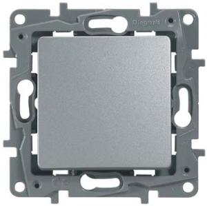 Выключатель 1-клавишный, авт.клеммы, 10AX, 250 В Алюминий Legrand Etika