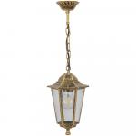 Светильник садово-парковый «Классика» (НСУ)  6205 IP44, цвет черное золото, 6-и гранник, на цепочке, 195*195*310мм Feron