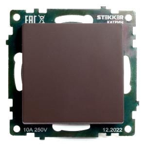 Переключатель 1-кл 10А С/У Шоколад Катрин