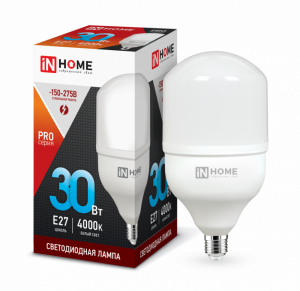 Лампа светодиодная LED-HP-PRO 30Вт 230В Е27 4000К 2850Лм IN HOME