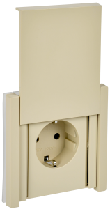 Розетка 1-м 16А С/У З/К со шторками с крышкой IP44 Ваниль Forte&Piano