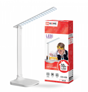 Светильник настольный светодиодный ССО-02Б 10Вт сенсор-диммер адаптер БЕЛЫЙ IN HOME