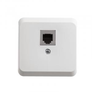 Розетка телефонная RJ11 О/У Белый Etude