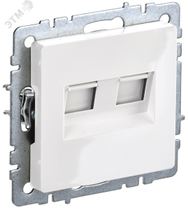 Розетка RJ45+RJ45 кат.5Е С/У Белый Brite