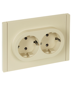 Розетка 2-м 16А С/У З/К Ваниль Forte&Piano