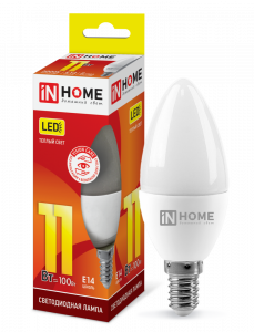 Лампа светодиодная LED-СВЕЧА-VC 11Вт 230В Е14 3000К 1050Лм IN HOME