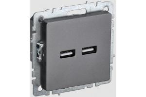 Розетка USB А+А 3,1А С/У Сталь Brite