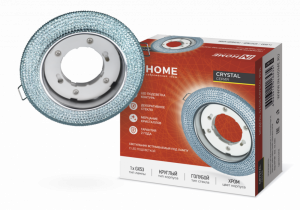 Светильник встраиваемый GX53R-R22L-crystal под лампу GX53 с подсветкой 230B Голубой/Хром IN HOME