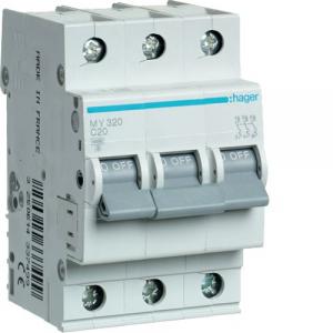 Автоматический выключатель 3P 4,5кА C 20A Hager