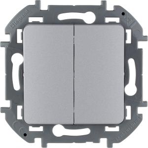 Выключатель двухклавишный 10 AX - 250 В Алюминий Legrand INSPIRIA