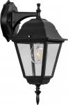 Светильник садово-парковый «Классика» (НБУ)  4202 1*100W, E27, 230V, IP44, цвет черный, 4-х гранник, на стену вниз, 185*215*400мм Feron