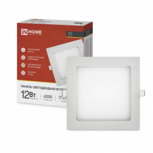 Панель светодиодная встраиваемая квадратная SLP-eco 12Вт 230В 4000К 840Лм 171мм белая IP40 IN HOME
