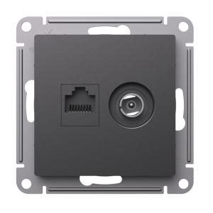 Розетка TV антенна + RJ45 кат.5E С/У Базальт AtlasDesign