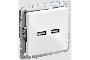 Розетка USB А+А 5В 3,1А С/У Белый Brite