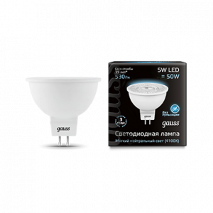 Лампа светодиодная Gauss LENS MR16 GU5.3 5W 4100K