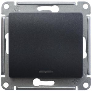 Переключатель 1-кл 10А С/У с индикатором Антрацит Glossa