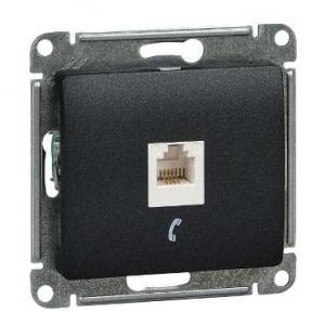 Розетка RJ11 С/У Антрацит Glossa